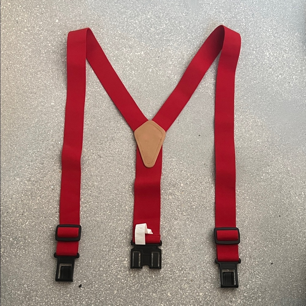 Genuine Dickies Men’s Perry Heavy Duty Suspenders, Adjustable Y Back, Red